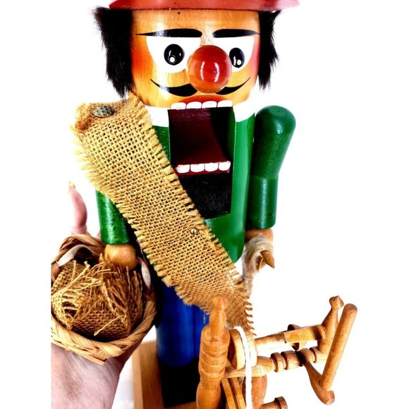 Nutcracker Steinbach LINEN WEAVER Signed Christian Spinning Wheel Turns 1994 Box - Picture 11 of 13